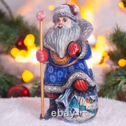 Wooden hand carved Santa Claus figurine 10, Home Christmas Holiday Decor indoor