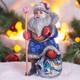 Wooden Hand Carved Santa Claus Figurine 10, Home Christmas Holiday Decor Indoor