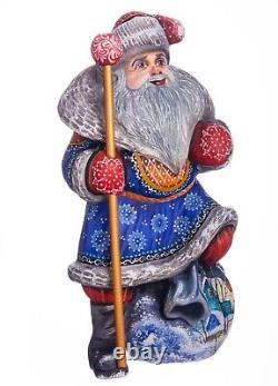 Wooden hand carved Santa Claus figurine 10, Home Christmas Holiday Decor indoor