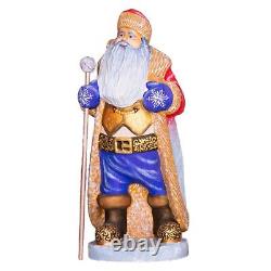 Wooden hand carved Santa Claus figurine 12, Home Christmas Holiday Decor indoor