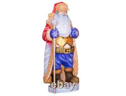 Wooden hand carved Santa Claus figurine 12, Home Christmas Holiday Decor indoor