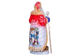 Wooden hand carved Santa Claus figurine 12, Home Christmas Holiday Decor indoor