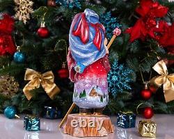 Wooden hand carved Santa Claus figurine, Christmas Gift for Holiday Home Decor