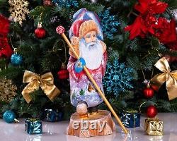 Wooden hand carved Santa Claus figurine, Christmas Gift for Holiday Home Decor