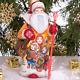 Wooden Hand Carved Santa Claus Figurine, Home Christmas Holiday Decor Gift Idea