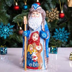 Wooden hand carved russian Santa Claus Figurine 9 Christmas home decor indoor