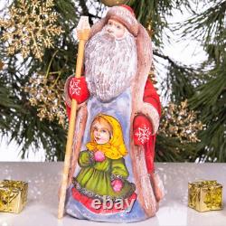 Wooden hand carved russian Santa Claus Figurine 9, Christmas home decor indoor Wooden hand carved russian Santa Claus Figurine 9, Christmas home decor indoor