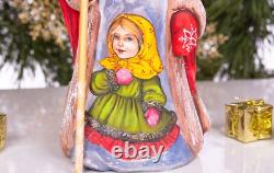 Wooden hand carved russian Santa Claus Figurine 9, Christmas home decor indoor