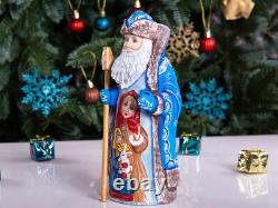 Wooden hand carved russian Santa Claus Figurine 9 Christmas home decor indoor