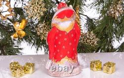 Wooden hand carved russian Santa Claus Figurine 9, Christmas home decor indoor