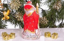 Wooden hand carved russian Santa Claus Figurine 9, Christmas home decor indoor