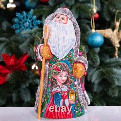 Wooden hand carved russian Santa Claus Figurine 9, home Christmas holiday decor