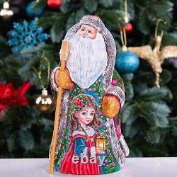 Wooden hand carved russian Santa Claus Figurine 9, home Christmas holiday decor
