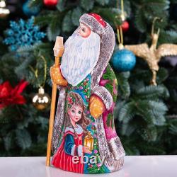 Wooden hand carved russian Santa Claus Figurine 9, home Christmas holiday decor