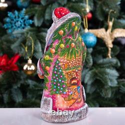 Wooden hand carved russian Santa Claus Figurine 9, home Christmas holiday decor