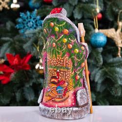 Wooden hand carved russian Santa Claus Figurine 9, home Christmas holiday decor