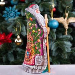Wooden hand carved russian Santa Claus Figurine 9, home Christmas holiday decor