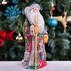 Wooden hand carved russian Santa Claus Figurine 9, home Christmas holiday decor
