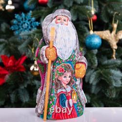 Wooden hand carved russian Santa Claus Figurine 9, home Christmas holiday decor