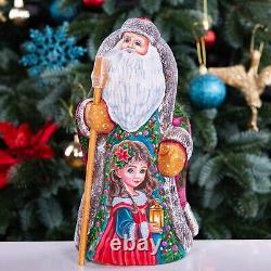 Wooden hand carved russian Santa Claus Figurine 9, home Christmas holiday decor