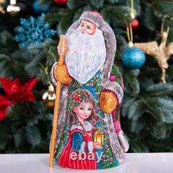 Wooden hand carved russian Santa Claus Figurine 9, home Christmas holiday decor
