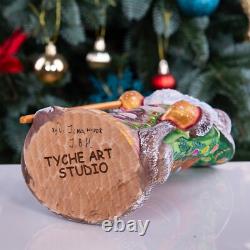 Wooden hand carved russian Santa Claus Figurine 9, home Christmas holiday decor