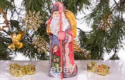 Wooden hand carved ruusian Santa Claus figurine 10, funny Christmas gift