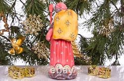 Wooden hand carved ruusian Santa Claus figurine 10, funny Christmas gift