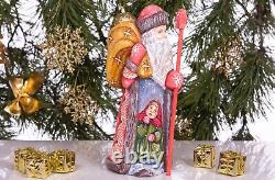 Wooden hand carved ruusian Santa Claus figurine 10, funny Christmas gift