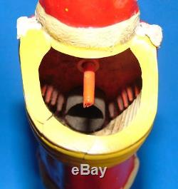 X RAREold plastic Santa claus mechanical candy container dispenser 2 fonctions