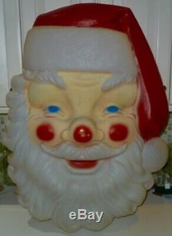 XL 36 Vtg Empire Plastic X-mas Santa Claus Face Blow Mold Light Pick Up Only