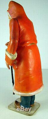 XRARE c1880 French store display LG 14celluloid Santa Claus figure jointed arm