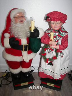 YOU GET BOTH! RARE Christmas Family Mr & Mrs Santa Claus Animated Figures 24